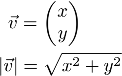 Betrag / Länge 2D Vektor Formel