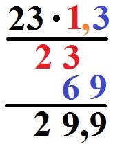 Dezimalzahlen / Kommazahlen Beispiel 3 Multiplikation