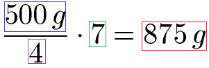 Dreisatz Beispiel 1 Formel 2