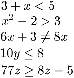 Gleichungen: Ungleichungen lösen Beispiele