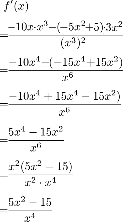 Kurvendiskussion Beispiel 1 Erste Ableitung 2. Teil mit Quotientenregel