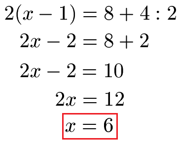 Lineare Gleichung Beispiel 2
