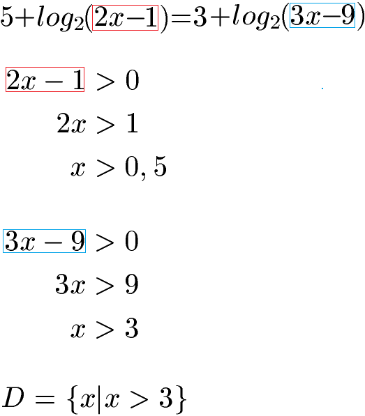 Logarithmusgleichungen Beispiel 3 Definitionsbereich