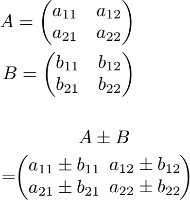 Matrizen addieren / subtrahieren Formel