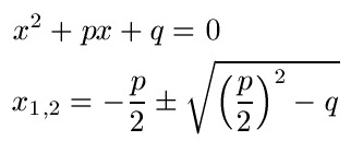 PQ-Formel Lösungsgleichung