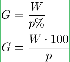 Prozentrechnung Grundwert: Formel mit Variablen