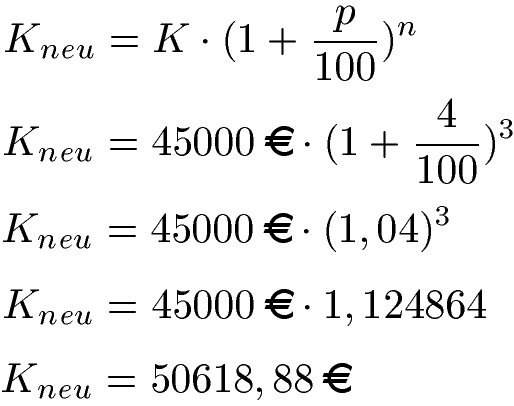 Protenzrechnung und Zinsrechnung Beispiel 1