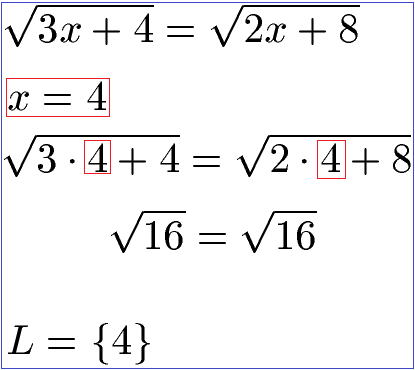 Quadratwurzelgleichungen Beispiel 2 Lösungsmenge