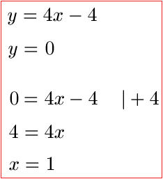 Schnittpunkt x-Achse Beispiel 2 lineare Funktion / Gleichung
