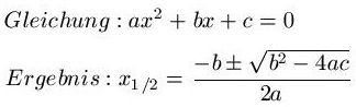 ABC-Formel allgemeine Form