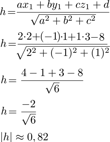 Abstand Punkt zu Ebene Beispiel 1 Lösung
