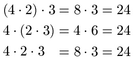 Assoziativgesetz Beispiel 2