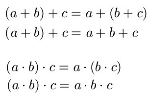 Assoziativgesetz, Distributivgesetz und Kommutativgesetz Erklärung 3
