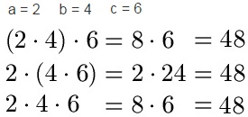 Assoziativgesetz Multiplikation mit Zahlen