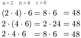 Assoziativgesetz Multiplikation mit Zahlen