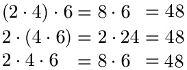 Assoziativgesetz Multiplikation Erklärung 1