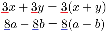 Ausklammern / Faktorisieren Beispiel 1 mit Summe und Differenz