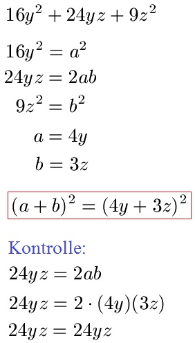 Binomische Formeln Beispiel 2
