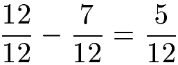 Bruchrechnen Subtraktion Beispiel 1