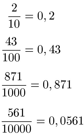 Dezimalbruch Beispiele