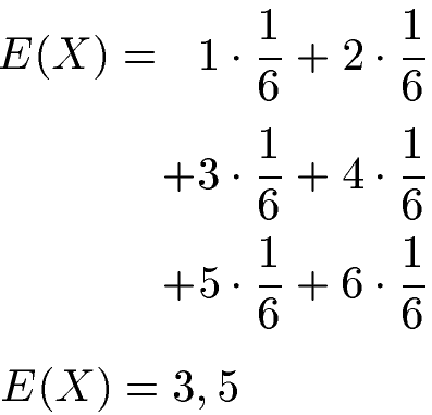 Erwartungswert Beispiel 1 Rechnung