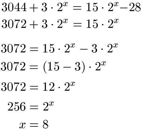 Exponentialgleichungen Beispiel 3 Lösung