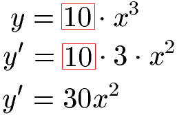 Faktorregel Beispiel 1 mit Potenzregel Lösung