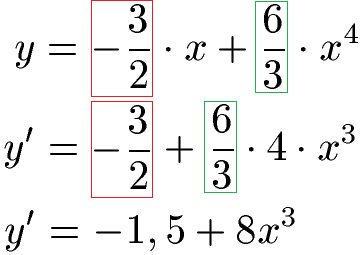 Faktorregel Beispiel 3 mit Summenregel Lösung