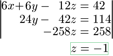 Gauß Eliminationsverfahren Beispiel 1f