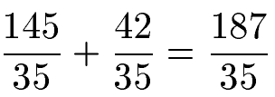 Gemischte Brüche Beispiel 1 Addition Grafik 6 Lösung