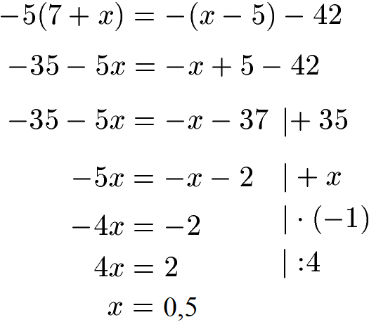 Gleichungen mit Klammern Beispiel 3
