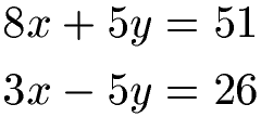 Gleichungen zwei Variablen bei zwei Gleichungen