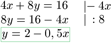 Gleichung zwei Variablen Beispiel 1b