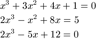 Beispiele kubische Gleichungen