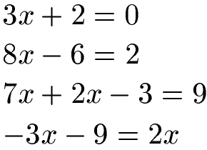 Beispiele lineare Gleichungen