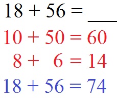 Halbschriftliche Addition Beispiel 3