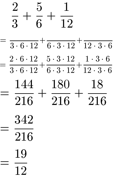 Hauptnenner / gemeinsamer Nenner Beispiel 3 Lösung
