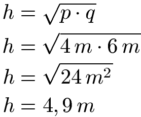 Höhensatz Beispiel 1 Lösung