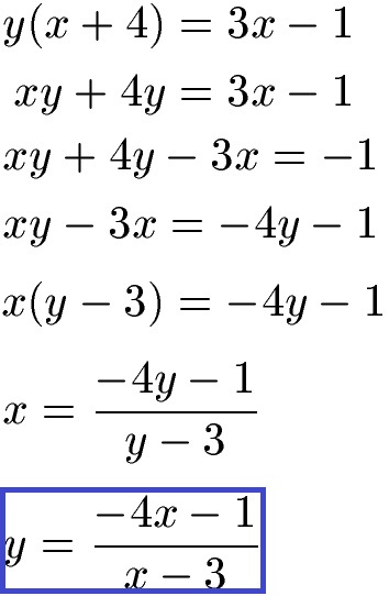 Inverse Funktion Beispiel 3 Lösung