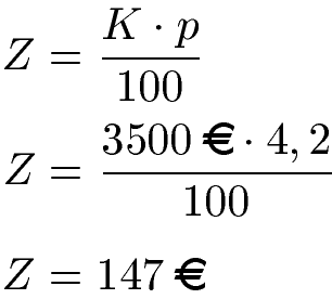 Jahreszinsen Beispiel 1