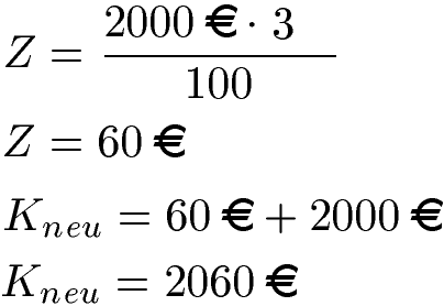 Jahreszinsen Beispiel 2 Jahr 1