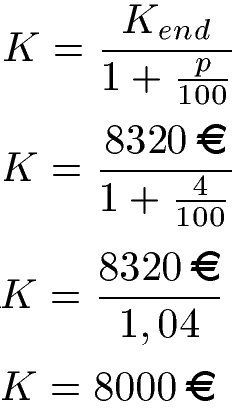 Kapital berechnen Beispiel 2