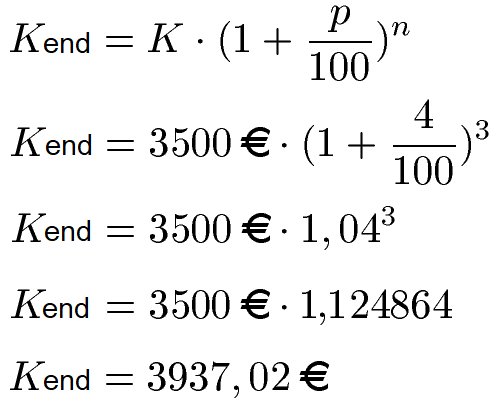 Kapital berechnen Beispiel 3
