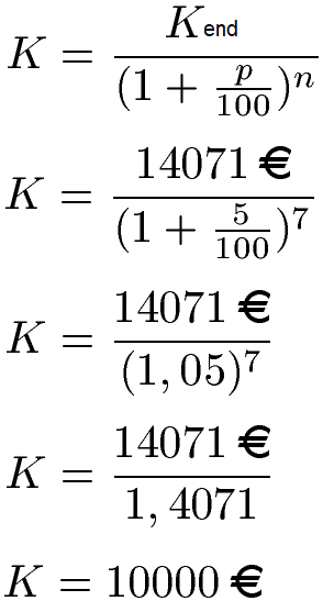 Kapital berechnen Beispiel 4