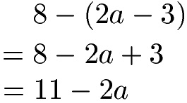 Klammerregeln Beispiel 2 Subtraktion
