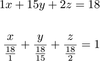 Koordinatengleichung in Achsenabschnittsform Beispiel 2 Lösung