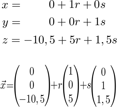 Koordinatengleichung in Parametergleichung Beispiel 1 Lösung Teil 2
