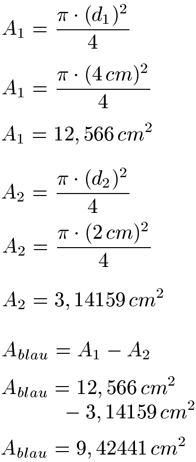 Kreis Fläche Beispiel 2 Lösung