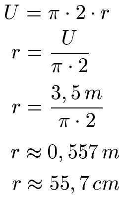 Kreis Umfang Beispiel 2