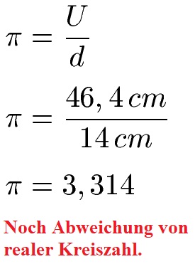 Kreiszahl Beispiel 2d